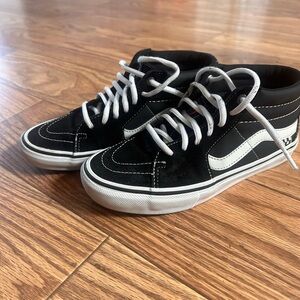 Vans Black and White Sneakers with Classic Waffle Outsole